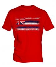 Hawaii State Distressed Flag Mens T-Shirt