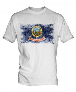 Idaho State Distressed Flag Mens T-Shirt