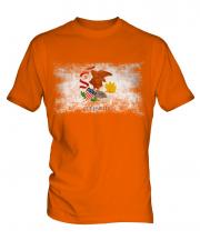 Illinois State Distressed Flag Mens T-Shirt