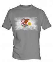 Illinois State Distressed Flag Mens T-Shirt