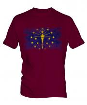 Indiana State Distressed Flag Mens T-Shirt