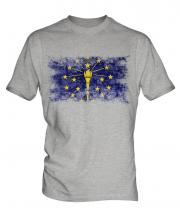 Indiana State Distressed Flag Mens T-Shirt