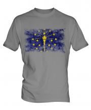 Indiana State Distressed Flag Mens T-Shirt