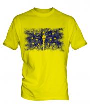 Indiana State Distressed Flag Mens T-Shirt