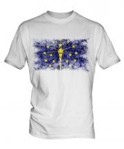 Indiana State Distressed Flag Mens T-Shirt