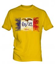 Iowa State Distressed Flag Mens T-Shirt