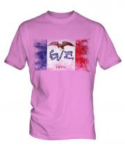 Iowa State Distressed Flag Mens T-Shirt