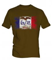 Iowa State Distressed Flag Mens T-Shirt