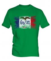 Iowa State Distressed Flag Mens T-Shirt
