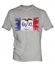 Iowa State Distressed Flag Mens T-Shirt