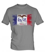 Iowa State Distressed Flag Mens T-Shirt