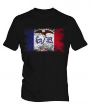 Iowa State Distressed Flag Mens T-Shirt