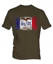 Iowa State Distressed Flag Mens T-Shirt