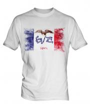 Iowa State Distressed Flag Mens T-Shirt