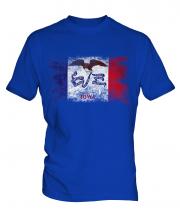 Iowa State Distressed Flag Mens T-Shirt