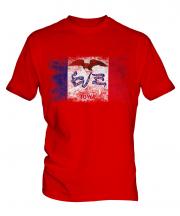 Iowa State Distressed Flag Mens T-Shirt