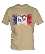 Iowa State Distressed Flag Mens T-Shirt