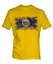 Kansas State Distressed Flag Mens T-Shirt