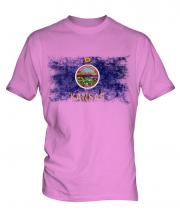 Kansas State Distressed Flag Mens T-Shirt
