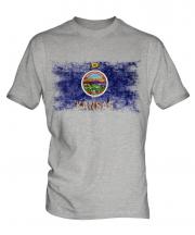Kansas State Distressed Flag Mens T-Shirt