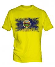 Kansas State Distressed Flag Mens T-Shirt
