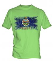 Kansas State Distressed Flag Mens T-Shirt