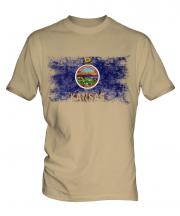 Kansas State Distressed Flag Mens T-Shirt