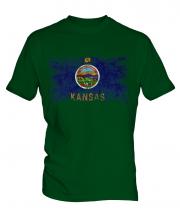 Kansas State Distressed Flag Mens T-Shirt