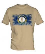 Kentucky State Distressed Flag Mens T-Shirt