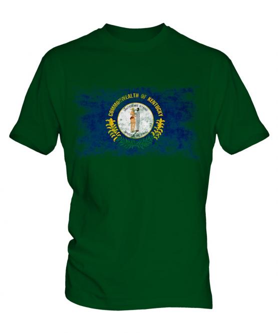 Kentucky State Distressed Flag Mens T-Shirt