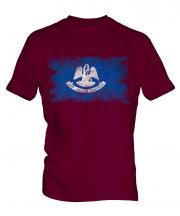 Louisiana State Distressed Flag Mens T-Shirt