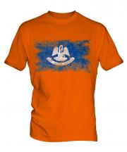 Louisiana State Distressed Flag Mens T-Shirt