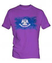 Louisiana State Distressed Flag Mens T-Shirt