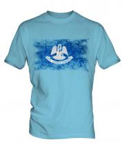 Louisiana State Distressed Flag Mens T-Shirt