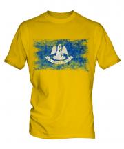 Louisiana State Distressed Flag Mens T-Shirt