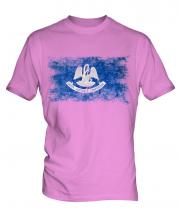 Louisiana State Distressed Flag Mens T-Shirt