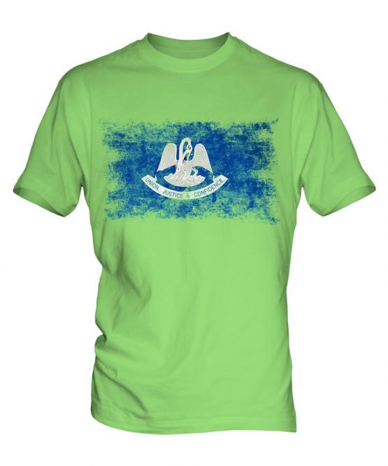 Louisiana State Distressed Flag Mens T-Shirt