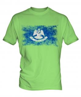 Louisiana State Distressed Flag Mens T-Shirt