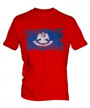 Louisiana State Distressed Flag Mens T-Shirt