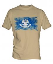 Louisiana State Distressed Flag Mens T-Shirt