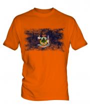 Maine State Distressed Flag Mens T-Shirt
