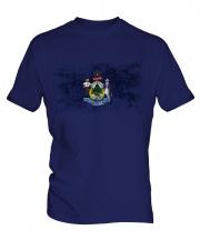 Maine State Distressed Flag Mens T-Shirt
