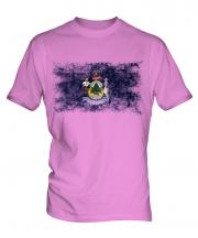 Maine State Distressed Flag Mens T-Shirt