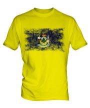 Maine State Distressed Flag Mens T-Shirt