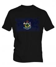 Maine State Distressed Flag Mens T-Shirt