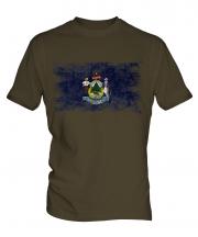 Maine State Distressed Flag Mens T-Shirt
