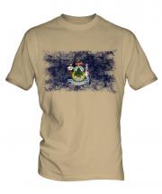 Maine State Distressed Flag Mens T-Shirt