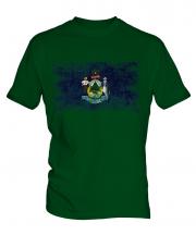 Maine State Distressed Flag Mens T-Shirt