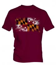 Maryland State Distressed Flag Mens T-Shirt