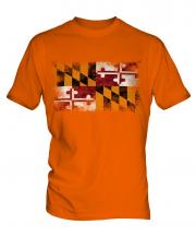Maryland State Distressed Flag Mens T-Shirt